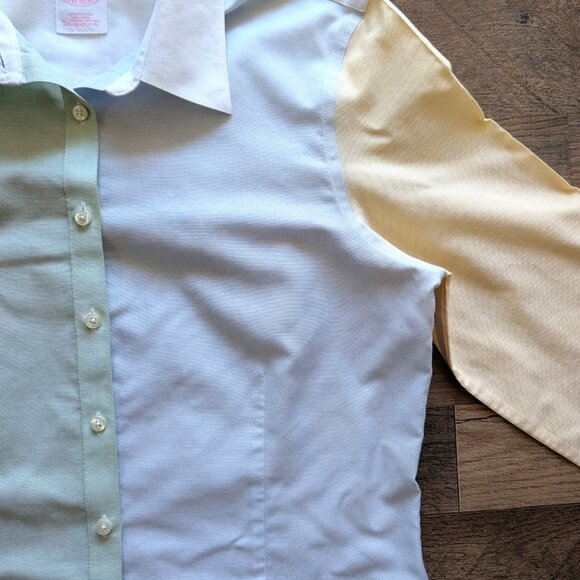Brooks Brothers Size 10 Womens Button Shirt  Colorblock Pastels - Picture 4 of 12